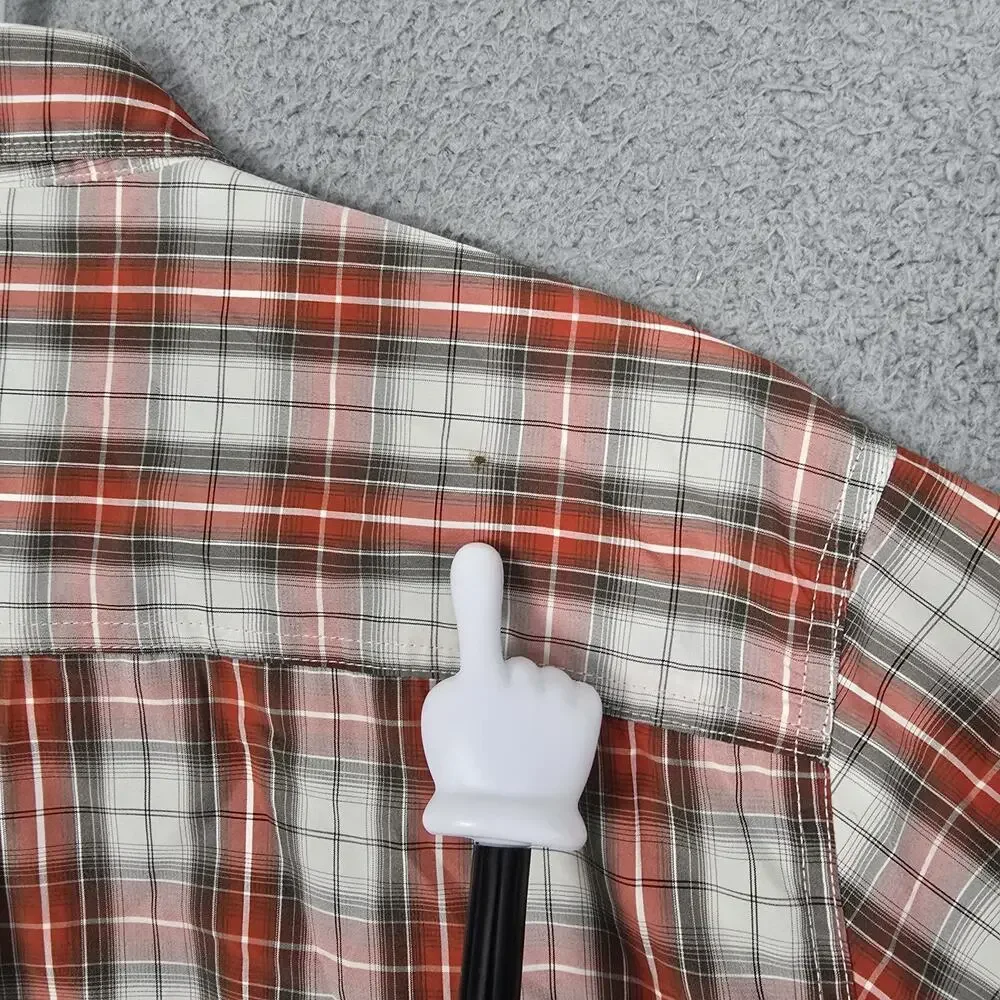 Wrangler Button Up Shirt Mens XLT Plaid Western Mesh Cowboy Shirt with Pockets